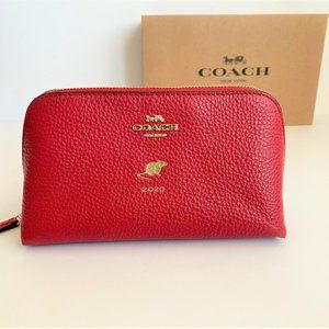 NWT Coach Cosmetic Case Leather 2020 Year of Rat
